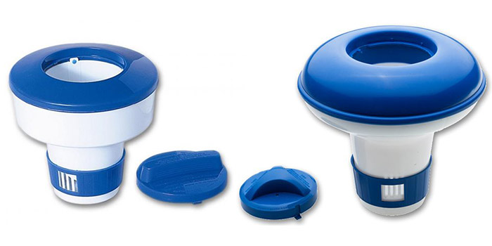 Dosatore Clorinatore galleggiante per piscina, modelli con &Atilde;&tilde; 12 e 19 cm