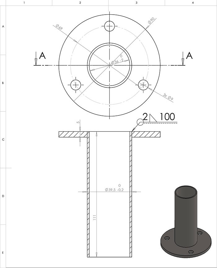 dimensioni ancoraggio per scaletta piscina
