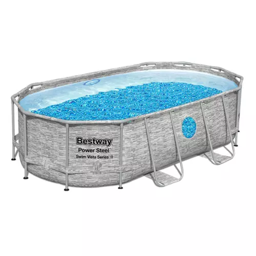 Piscina fuori terra ovale Bestway POWER STEEL 4,27 x 2,50 x h 1,00 m con oblò