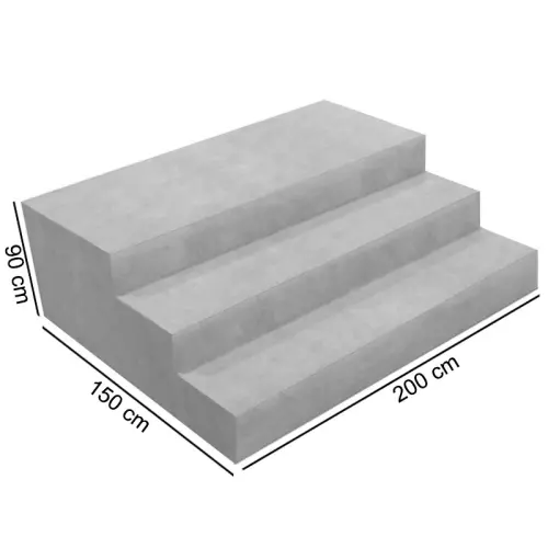 3 gradini rasati monoblocco in EPS per scala recessa