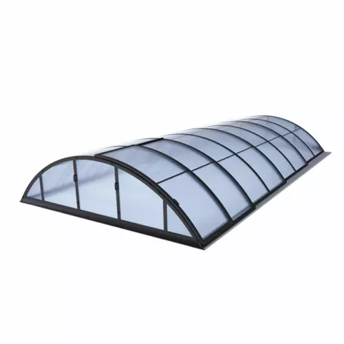 Copertura telescopica per piscina KLASIK B - misure interne 4,13 x 8,50 m, colore finitura: ANTRACITE