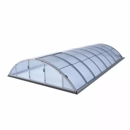 Copertura telescopica per piscina KLASIK B - misure interne 4,13 x 8,50 m, colore finitura: ELOX