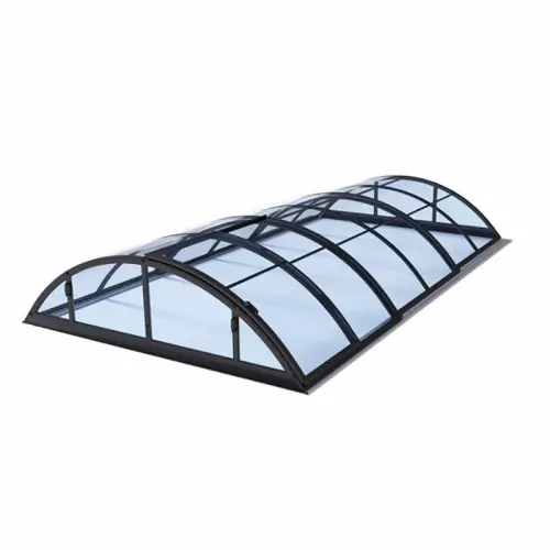 Copertura telescopica per piscina KLASIK CLEAR A - misure interne 3,17 x 6,35 m, colore finitura: ANTRACITE