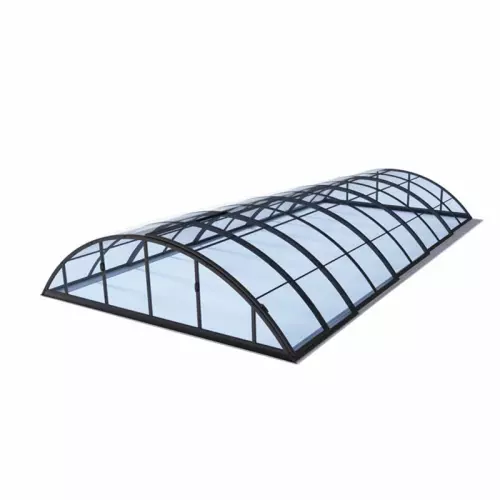 Copertura telescopica per piscina KLASIK CLEAR C - misure interne 4,99 x 10,60 m, colore finitura: ANTRACITE
