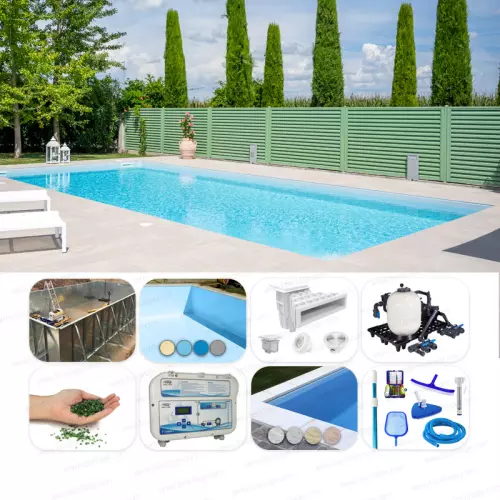Piscina interrata in pannelli d'acciaio ITALIKA® Steel rettangolare 4,00 x 2,00 h1,20 m - kit PRO