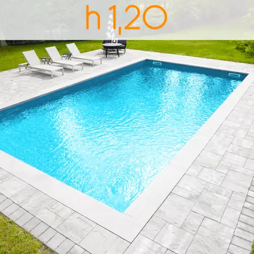 Piscina interrata ITALIKA® Steel in pannelli d'acciaio 7,00 x 3,00 h1,20 m