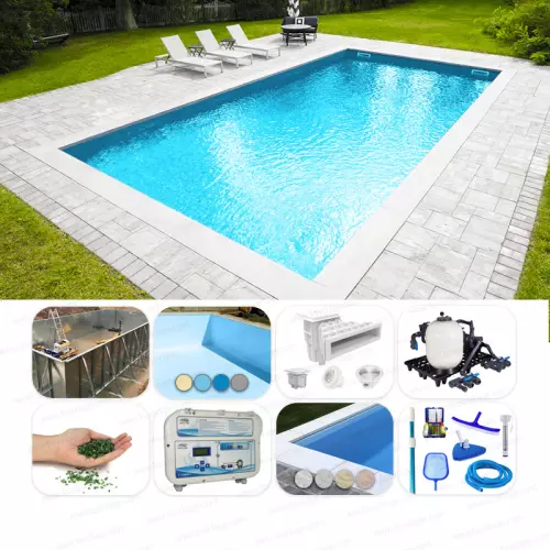 Piscina interrata in pannelli d'acciaio ITALIKA® Steel rettangolare 8,00 x 4,00 h1,20 m - kit PRO