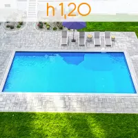 Piscina interrata ITALIKA® Steel in pannelli d'acciaio 10,00 x 5,00 h1,20 m