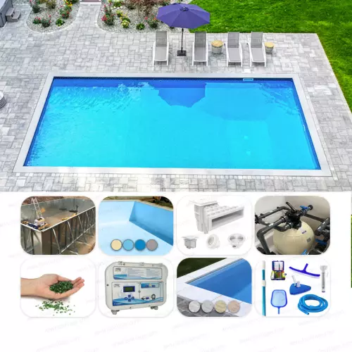 Piscina interrata in pannelli d'acciaio ITALIKA® Steel rettangolare 12,00 x 6,00 h1,20 m - kit PRO BOX