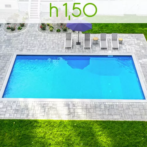 Piscina interrata ITALIKA® Steel in pannelli d'acciaio 12,00 x 6,00 h1,50 m