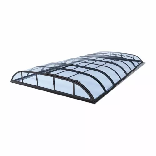 Copertura telescopica per piscina DALLAS B - misure interne 4,62 x 8,50 m, colore finitura: ANTRACITE