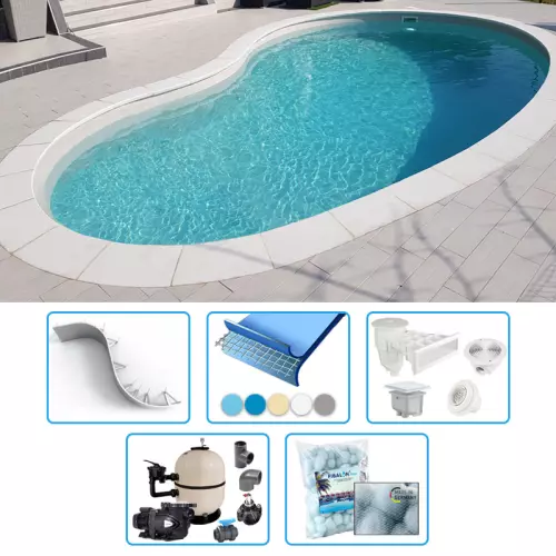 Piscina interrata in pannelli d'acciaio ITALIKA® Steel FAGIOLO 5,00 x 3,00 h1,20 m - kit BASE