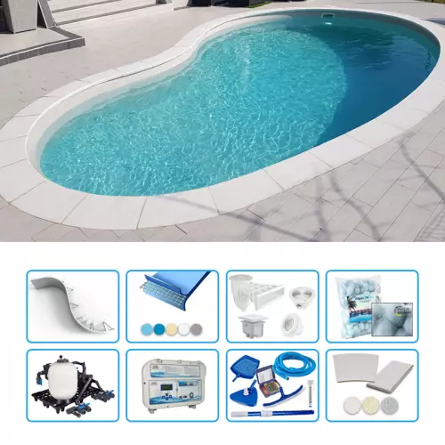 Piscina interrata in pannelli d'acciaio ITALIKA® Steel FAGIOLO 5,00 x 3,00 h1,20 m - kit PRO