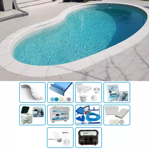 Piscina interrata in pannelli d'acciaio ITALIKA® Steel FAGIOLO 5,00 x 3,00 h1,20 m - kit SENZA PENSIERI