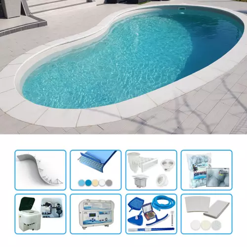 Piscina interrata in pannelli d'acciaio ITALIKA® Steel FAGIOLO 5,00 x 3,00 h1,50 m - kit PRO BOX