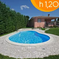 Piscina interrata ITALIKA® Steel FAGIOLO in pannelli d'acciaio 7,00 x 3,00 h1,20 m