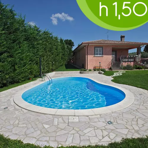 Piscina interrata ITALIKA® Steel FAGIOLO in pannelli d'acciaio 7,00 x 3,00 h1,50 m