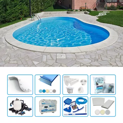 Piscina interrata in pannelli d'acciaio ITALIKA® Steel FAGIOLO 7,00 x 3,00 h1,50 m - kit PRO