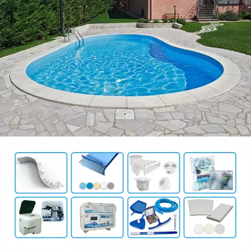 Piscina interrata in pannelli d'acciaio ITALIKA® Steel FAGIOLO 9,00 x 4,00 h1,20 m - kit PRO BOX