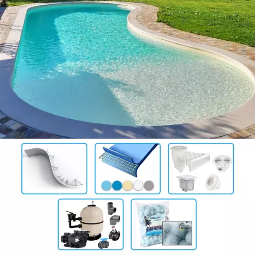 Piscina interrata in pannelli d'acciaio ITALIKA® Steel FAGIOLO 10,00 x 5,00 h1,20 m - kit BASE