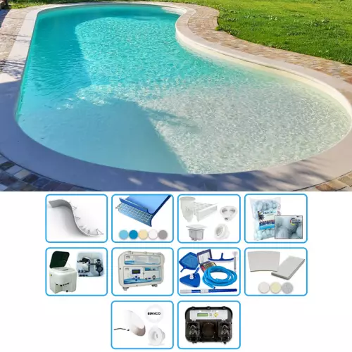 Piscina interrata in pannelli d'acciaio ITALIKA® Steel FAGIOLO 10,00 x 5,00 h1,20 m - kit SENZA PENSIERI