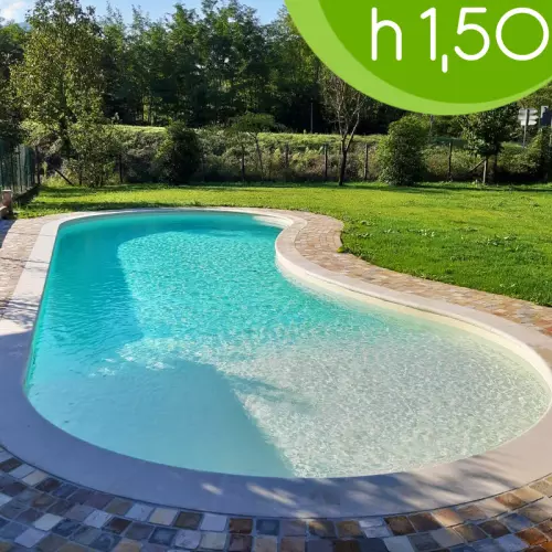 Piscina interrata ITALIKA® Steel FAGIOLO in pannelli d'acciaio 12,00 x 6,00 h1,50 m