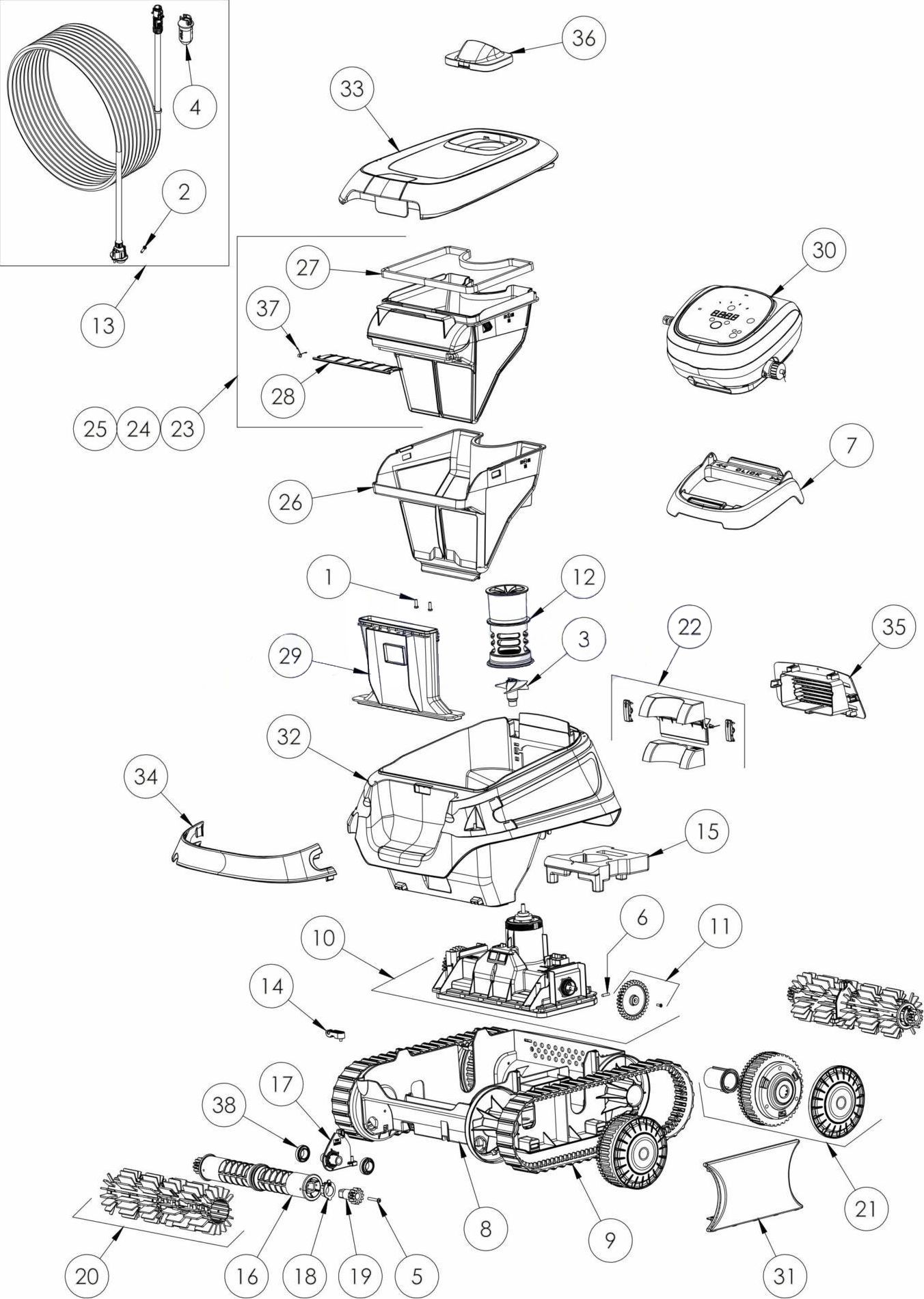 Ricambi per robot zodiac vortex 3
