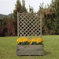 Fioriera in legno COMPOSIZIONE MARGHERITA con griglia  80x40x135 cm