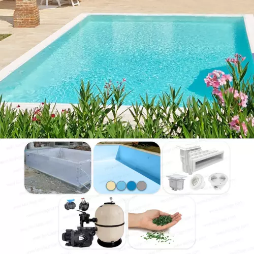 Piscina interrata ITALIKA Blok 4,00 x 2,00 h 1,20 m - KIT BASE 