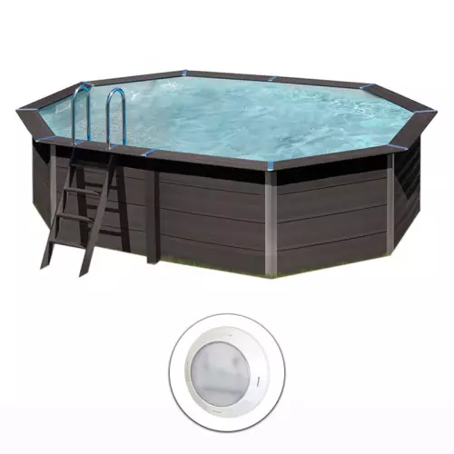 Piscina in legno composito WPC WOOD 5,24 x 3,86 x h 1,24 m