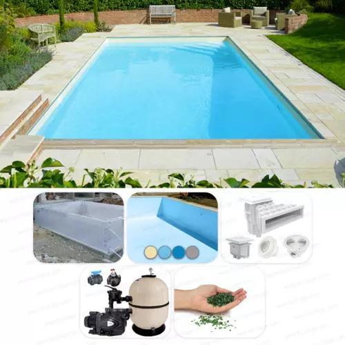 Piscina interrata ITALIKA Blok 9,00 x 4,00 h 1,20 m - KIT BASE