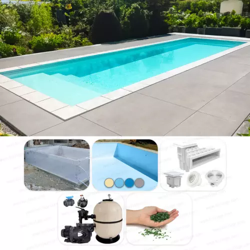 Piscina interrata ITALIKA Blok 12,00 x 6,00 h 1,20 m - KIT BASE