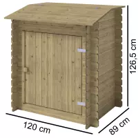 Locale tecnico in legno 1,20 x 0,89 x h.1,26 m per piscine fuori terra