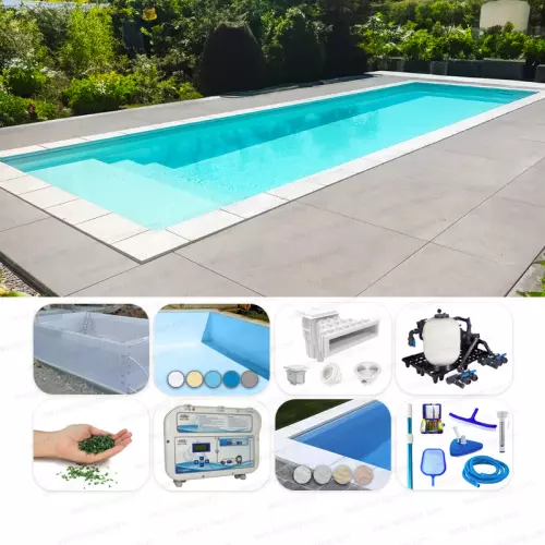 Piscina interrata ITALIKA Blok 10,00 x 5,00 h 1,50 m - KIT PRO