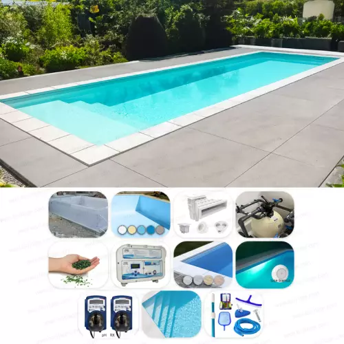 Piscina interrata ITALIKA Blok 10,00 x 5,00 h 1,50 m - KIT SENZA PENSIERI