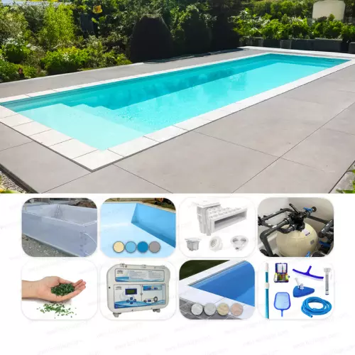 Piscina interrata ITALIKA Blok 14,00 x 7,00 h 1,50 m - KIT PRO BOX