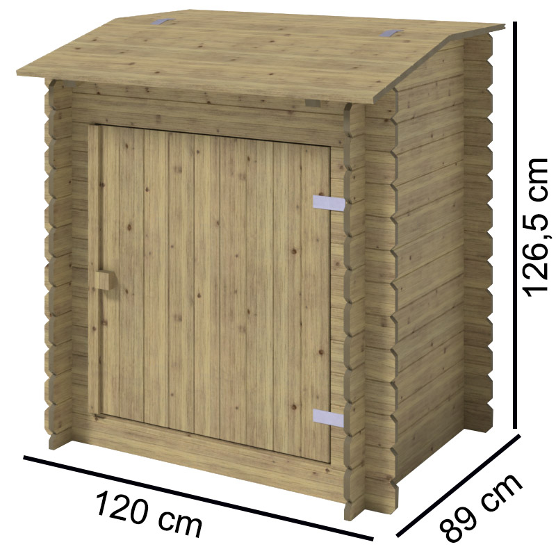 Locale tecnico in legno 1,20 x 0,89 x h. 1,26 m per piscine fuori terra
