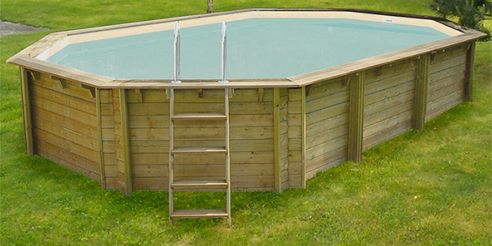 Piscina in legno ottagonale allungata EcoWood