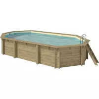 Piscina in legno ottagonale allungata EcoWood 757 - 7,57 x 4,07 x h.1,31 m
