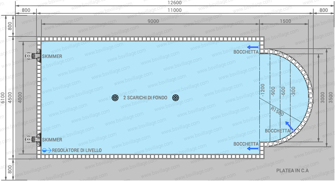 Piscina interrata Italika BLOK in casseri di polistirolo