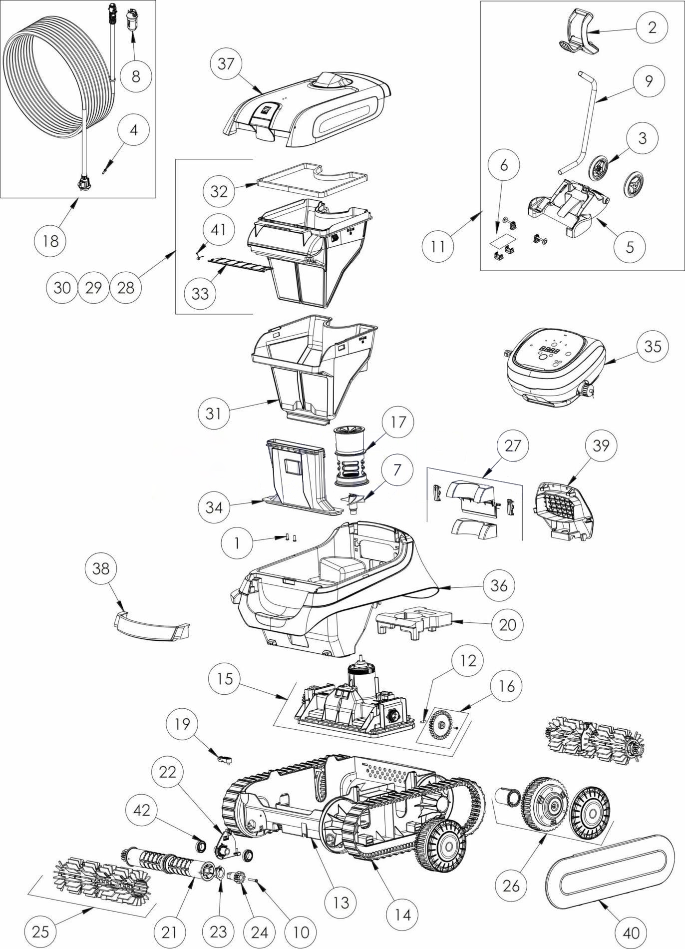 Ricambi per robot zodiac vortex 3
