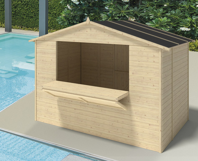 Chiosco in legno di abete RIO 3,10 x 1,80 x h 2,22 m