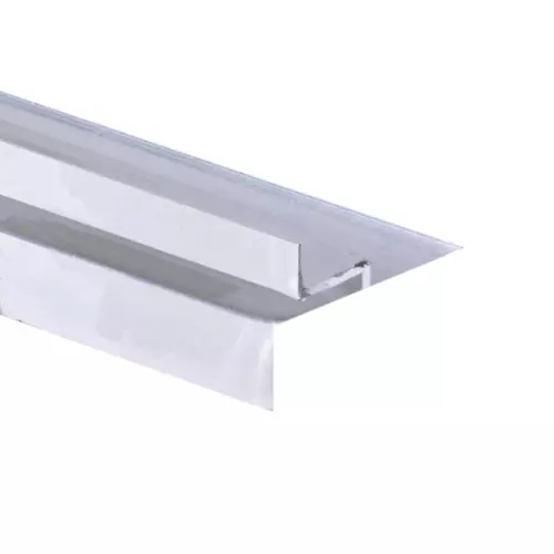 Bordino in alluminio anodizzato per piscina in pannelli d'acciaio - dritto con aletta