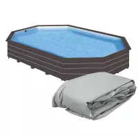 Liner di ricambio per piscine Gre in legno composito WPC WOOD ottagonali allungate, varie misure