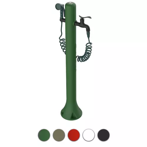 Fontana da giardino AQUA PRO in polietilene, con rubinetto e multigetto 8 funzioni