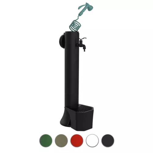 Fontana da giardino TRITONE PRO in polietilene, con rubinetto, multigetto 8 funzioni e secchiello