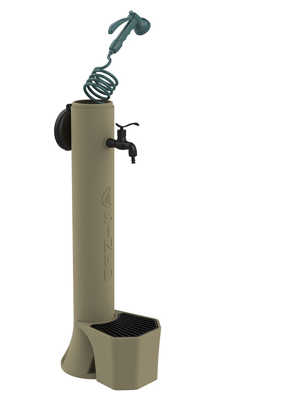 Fontana da giardino in PVC, con pistola multigetto 8 funzioni e cestello