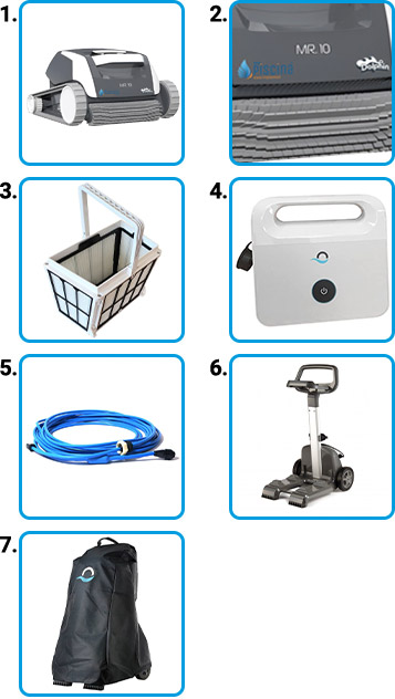 Materiale incluso Robot piscina Dolphin Mr. 10 by Maytronics - KIT PREMIUM