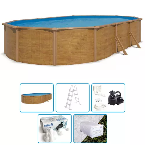 Piscina fuori terra STEELWOOD - 7,30 x 3,65 x h.1,20 m - KIT BASE