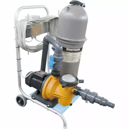 Pompa carrellata con filtro a cartuccia da 12 m³/h e quadro elettrico - 1 HP